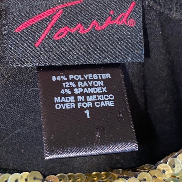 Torrid Y2K Black & Gold Beaded Sequin Tiered Ruffle Tank  Top - Picture 5 of 6